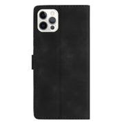 For iPhone 16 Pro Flower Butterfly Embossing Pattern Leather Phone Case(Black)
