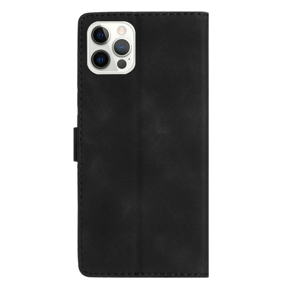 For iPhone 16 Pro Flower Butterfly Embossing Pattern Leather Phone Case(Black)