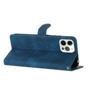 For iPhone 16 Pro Max Flower Butterfly Embossing Pattern Leather Phone Case(Blue)