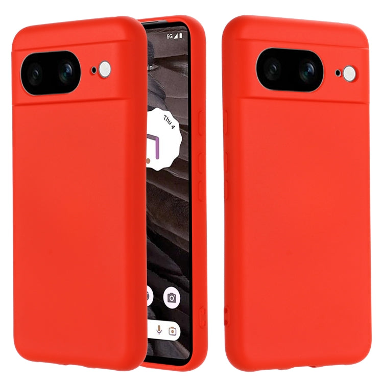 For Google Pixel 8 Pure Color Liquid Silicone Shockproof Phone Case(Red)