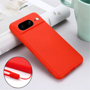 For Google Pixel 8 Pure Color Liquid Silicone Shockproof Phone Case(Red)