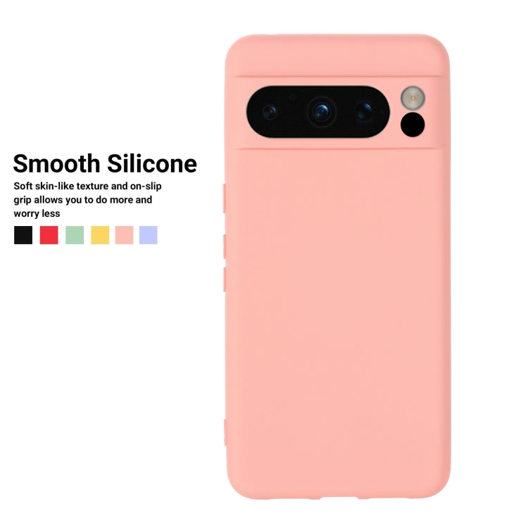 For Google Pixel 8 Pro Pure Color Liquid Silicone Shockproof Phone Case(Pink)