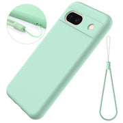 For Google Pixel 8a Pure Color Liquid Silicone Shockproof Phone Case(Green)