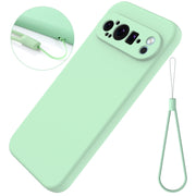 For Google Pixel 9 Pro Pure Color Liquid Silicone Shockproof Phone Case(Green)