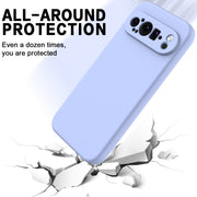 For Google Pixel 9 Pro Pure Color Liquid Silicone Shockproof Phone Case(Purple)