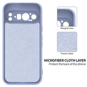 For Google Pixel 9 Pro Pure Color Liquid Silicone Shockproof Phone Case(Purple)