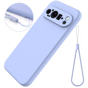 For Google Pixel 9 Pro Pure Color Liquid Silicone Shockproof Phone Case(Purple)
