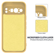 For Google Pixel 9 Pro Pure Color Liquid Silicone Shockproof Phone Case(Yellow)