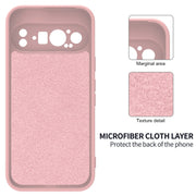 For Google Pixel 9 Pro Pure Color Liquid Silicone Shockproof Phone Case(Pink)