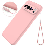 For Google Pixel 9 Pro Pure Color Liquid Silicone Shockproof Phone Case(Pink)