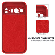 For Google Pixel 9 Pro Pure Color Liquid Silicone Shockproof Phone Case(Red)
