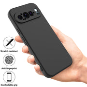 For Google Pixel 9 Pro Pure Color Liquid Silicone Shockproof Phone Case(Black)