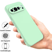 For Google Pixel 9 Pro XL Pure Color Liquid Silicone Shockproof Phone Case(Green)