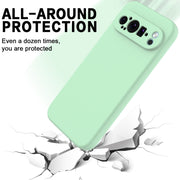 For Google Pixel 9 Pro XL Pure Color Liquid Silicone Shockproof Phone Case(Green)