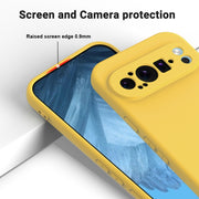 For Google Pixel 9 Pro XL Pure Color Liquid Silicone Shockproof Phone Case(Yellow)
