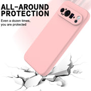 For Google Pixel 9 Pro XL Pure Color Liquid Silicone Shockproof Phone Case(Pink)