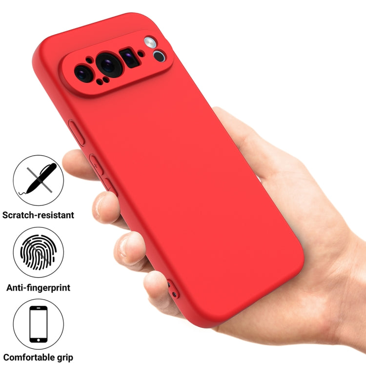 For Google Pixel 9 Pro XL Pure Color Liquid Silicone Shockproof Phone Case(Red)