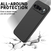 For Google Pixel 9 Pro XL Pure Color Liquid Silicone Shockproof Phone Case(Black)