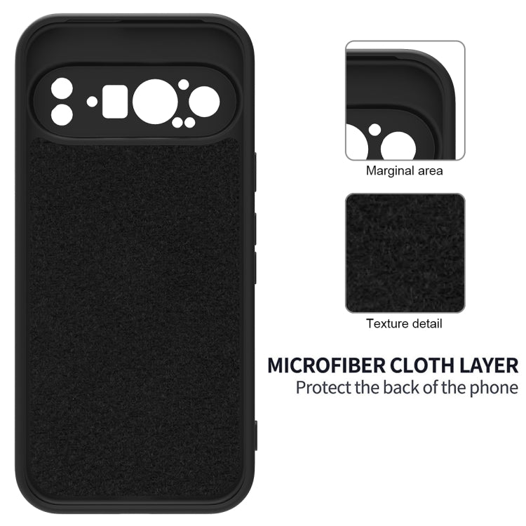 For Google Pixel 9 Pro XL Pure Color Liquid Silicone Shockproof Phone Case(Black)