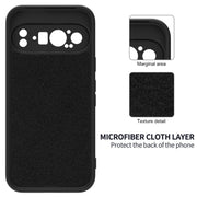 For Google Pixel 9 Pro XL Pure Color Liquid Silicone Shockproof Phone Case(Black)