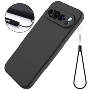For Google Pixel 9 Pro XL Pure Color Liquid Silicone Shockproof Phone Case(Black)