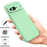 For Google Pixel 9 Pure Color Liquid Silicone Shockproof Phone Case(Green)