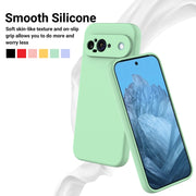 For Google Pixel 9 Pure Color Liquid Silicone Shockproof Phone Case(Green)