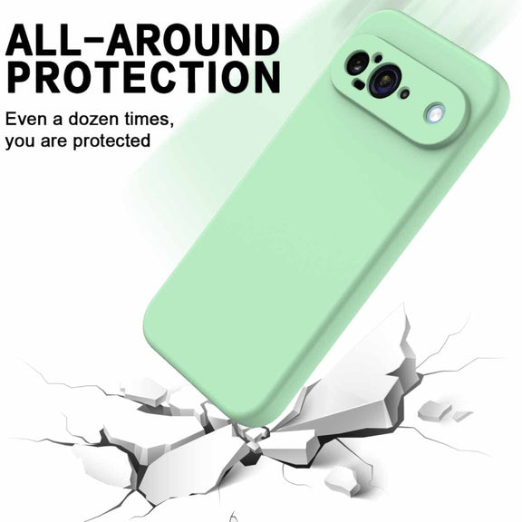 For Google Pixel 9 Pure Color Liquid Silicone Shockproof Phone Case(Green)