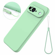 For Google Pixel 9 Pure Color Liquid Silicone Shockproof Phone Case(Green)
