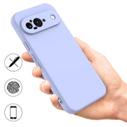 For Google Pixel 9 Pure Color Liquid Silicone Shockproof Phone Case(Purple)