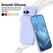 For Google Pixel 9 Pure Color Liquid Silicone Shockproof Phone Case(Purple)