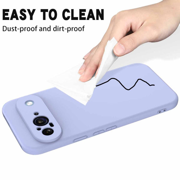 For Google Pixel 9 Pure Color Liquid Silicone Shockproof Phone Case(Purple)