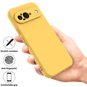 For Google Pixel 9 Pure Color Liquid Silicone Shockproof Phone Case(Yellow)