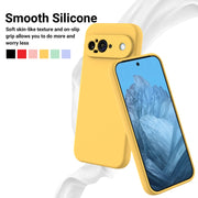 For Google Pixel 9 Pure Color Liquid Silicone Shockproof Phone Case(Yellow)