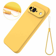 For Google Pixel 9 Pure Color Liquid Silicone Shockproof Phone Case(Yellow)