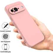For Google Pixel 9 Pure Color Liquid Silicone Shockproof Phone Case(Pink)