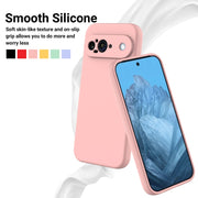 For Google Pixel 9 Pure Color Liquid Silicone Shockproof Phone Case(Pink)