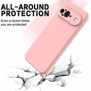 For Google Pixel 9 Pure Color Liquid Silicone Shockproof Phone Case(Pink)