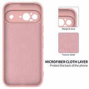 For Google Pixel 9 Pure Color Liquid Silicone Shockproof Phone Case(Pink)