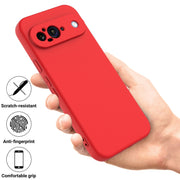 For Google Pixel 9 Pure Color Liquid Silicone Shockproof Phone Case(Red)