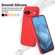For Google Pixel 9 Pure Color Liquid Silicone Shockproof Phone Case(Red)