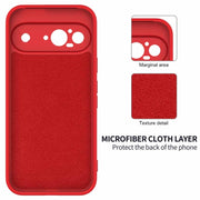 For Google Pixel 9 Pure Color Liquid Silicone Shockproof Phone Case(Red)