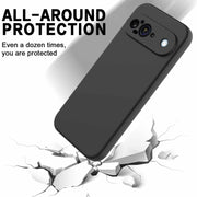 For Google Pixel 9 Pure Color Liquid Silicone Shockproof Phone Case(Black)