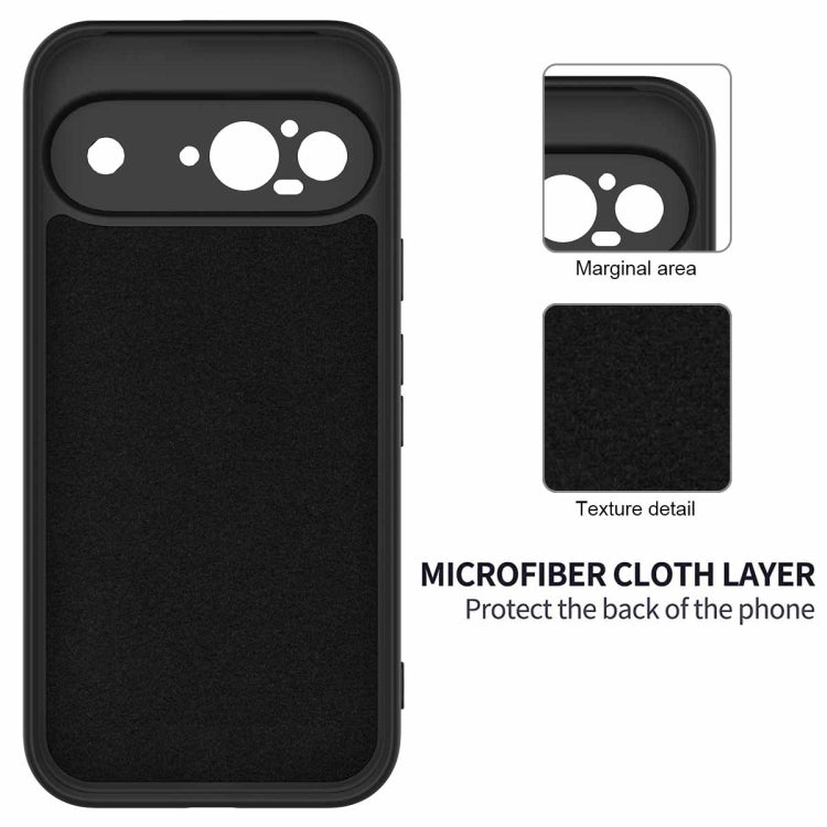 For Google Pixel 9 Pure Color Liquid Silicone Shockproof Phone Case(Black)