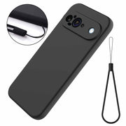For Google Pixel 9 Pure Color Liquid Silicone Shockproof Phone Case(Black)