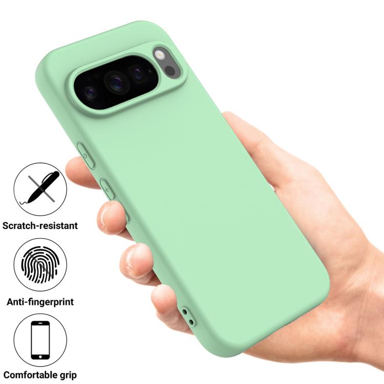 For Google Pixel 10 Pro XL Pure Color Liquid Silicone Shockproof Phone Case(Green)