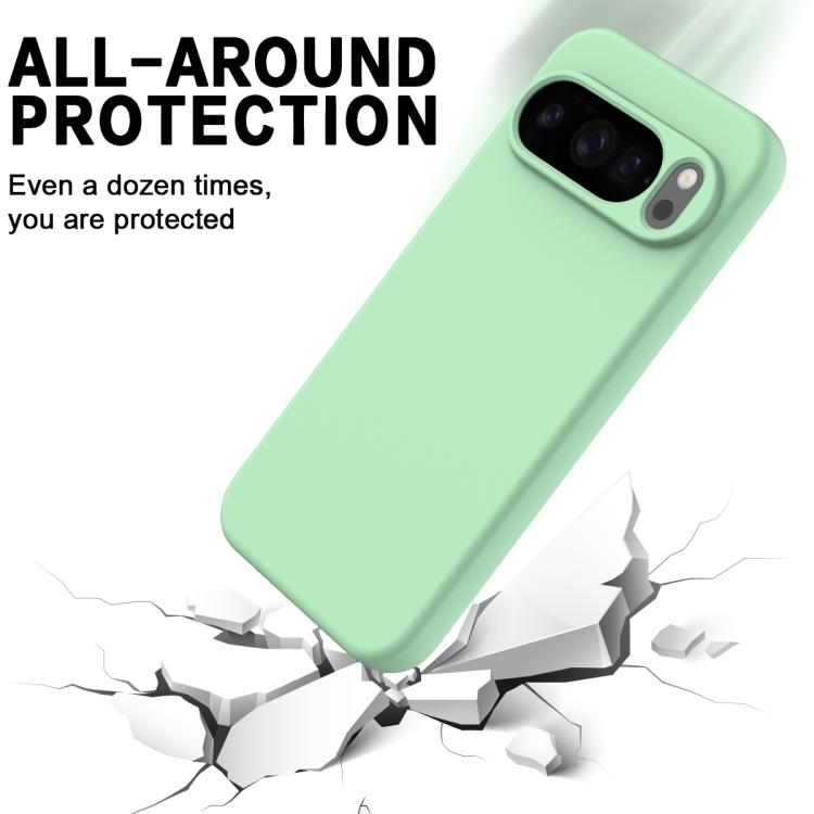 For Google Pixel 10 Pro XL Pure Color Liquid Silicone Shockproof Phone Case(Green)