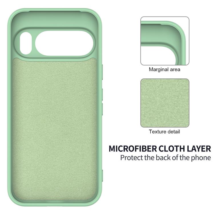 For Google Pixel 10 Pro XL Pure Color Liquid Silicone Shockproof Phone Case(Green)