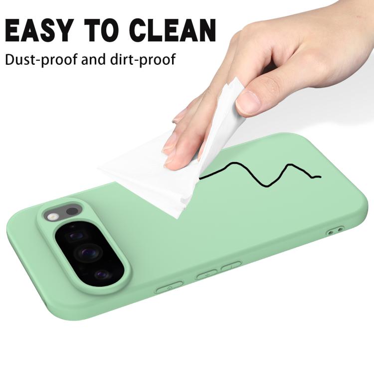 For Google Pixel 10 Pro XL Pure Color Liquid Silicone Shockproof Phone Case(Green)