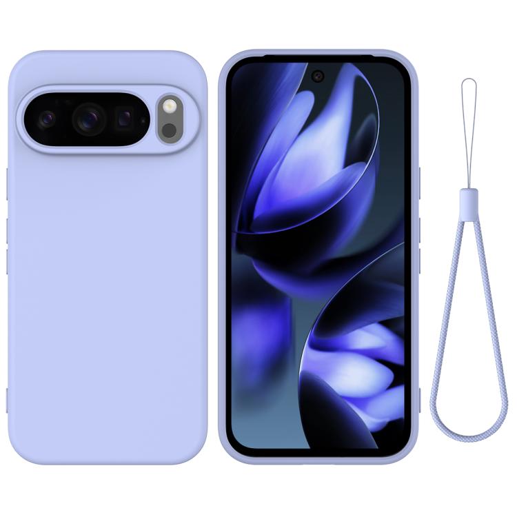 For Google Pixel 10 Pro XL Pure Color Liquid Silicone Shockproof Phone Case(Purple)